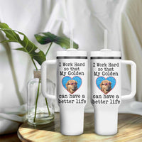 Dog Mom Gifts Tumbler With Handle Work Hard For My Golden Retriever Dog