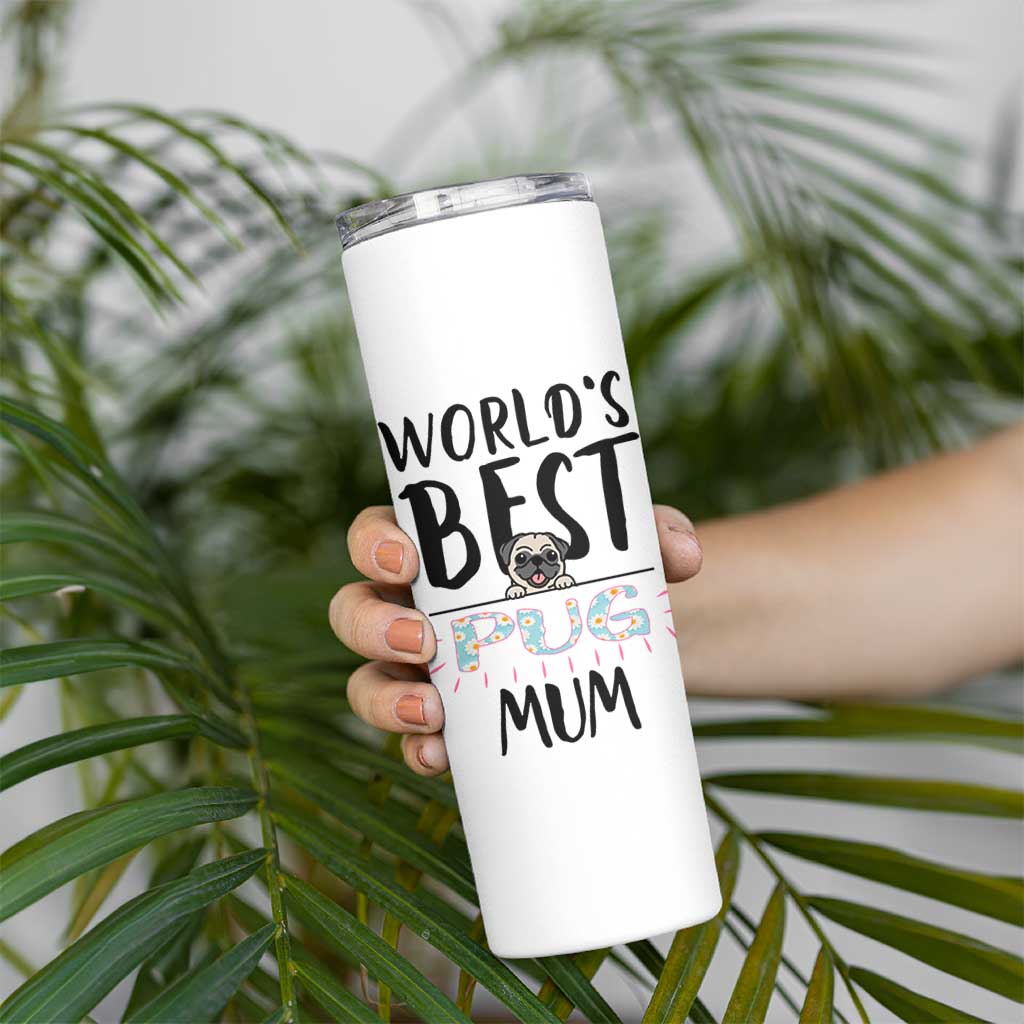 Dog Mom Pug Gifts Skinny Tumbler Dog Lovers Women New Puppy Fur Baby Owners