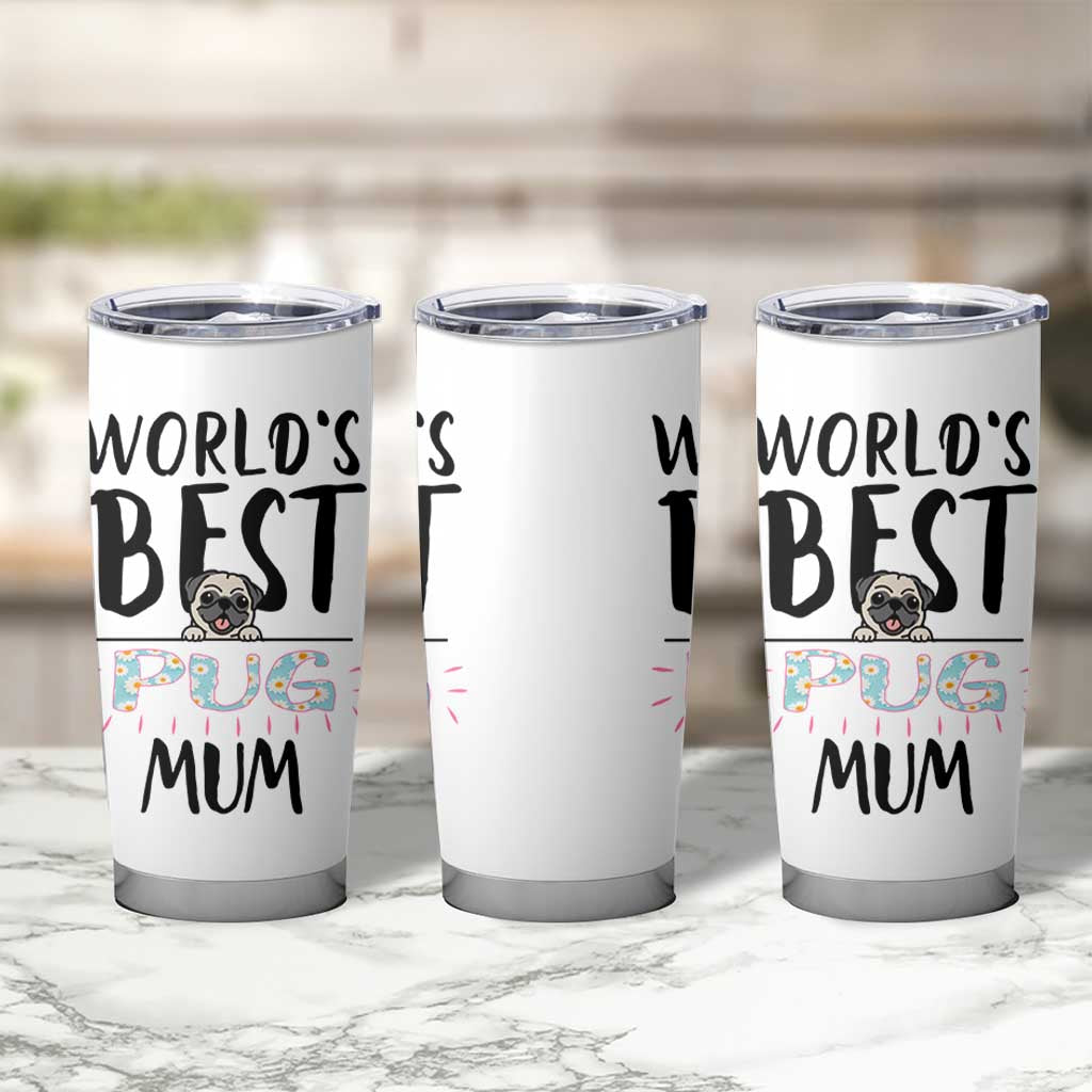 Dog Mom Pug Gifts Tumbler Cup Dog Lovers Women New Puppy Fur Baby Owners