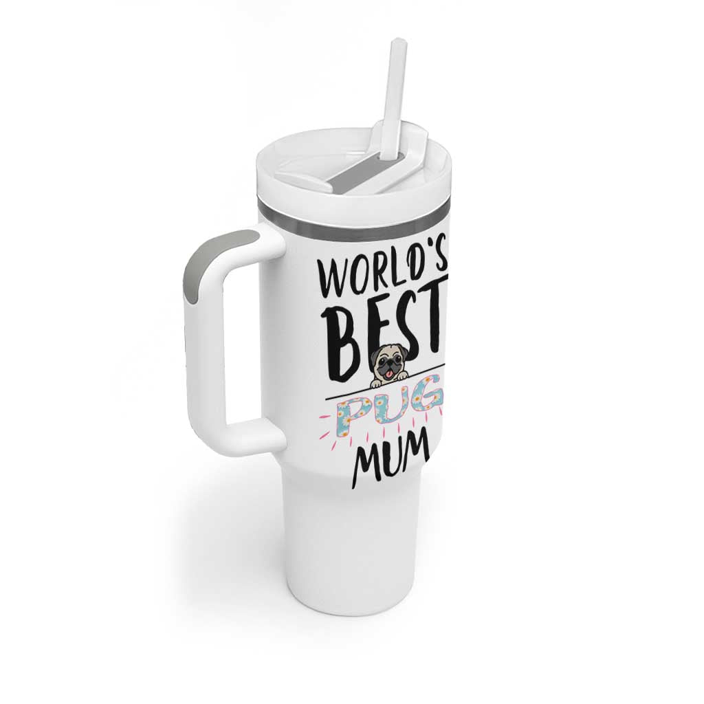 Dog Mom Pug Gifts Tumbler With Handle Dog Lovers Women New Puppy Fur Baby Owners
