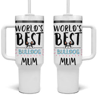 Bulldog Mom Tumbler With Handle Gift For Dog Lovers Women New Puppy Fur Baby Owners