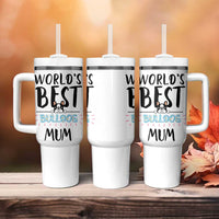 Bulldog Mom Tumbler With Handle Gift For Dog Lovers Women New Puppy Fur Baby Owners