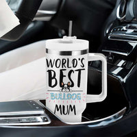 Bulldog Mom Tumbler With Handle Gift For Dog Lovers Women New Puppy Fur Baby Owners