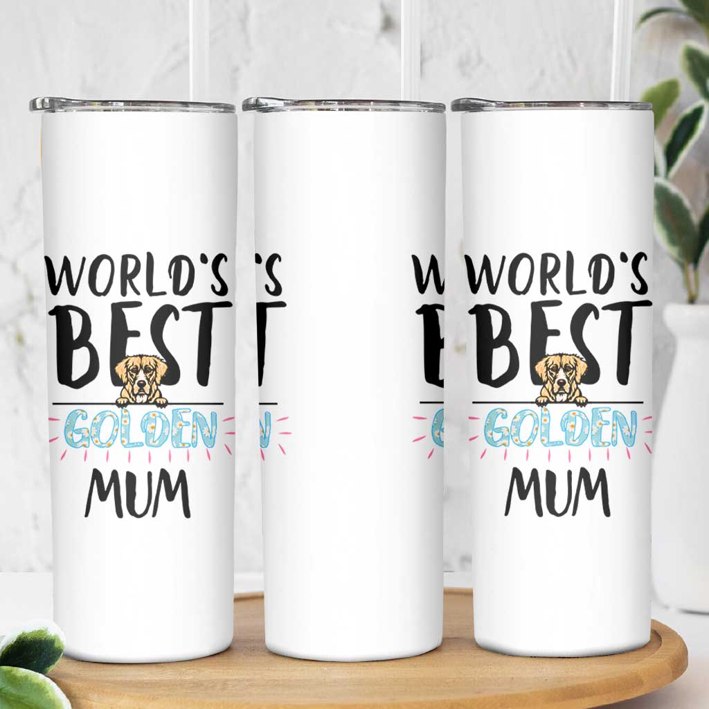 Golden Retriever Dog Mom Skinny Tumbler Gift For Dog Lovers Women New Puppy Fur Baby Owners