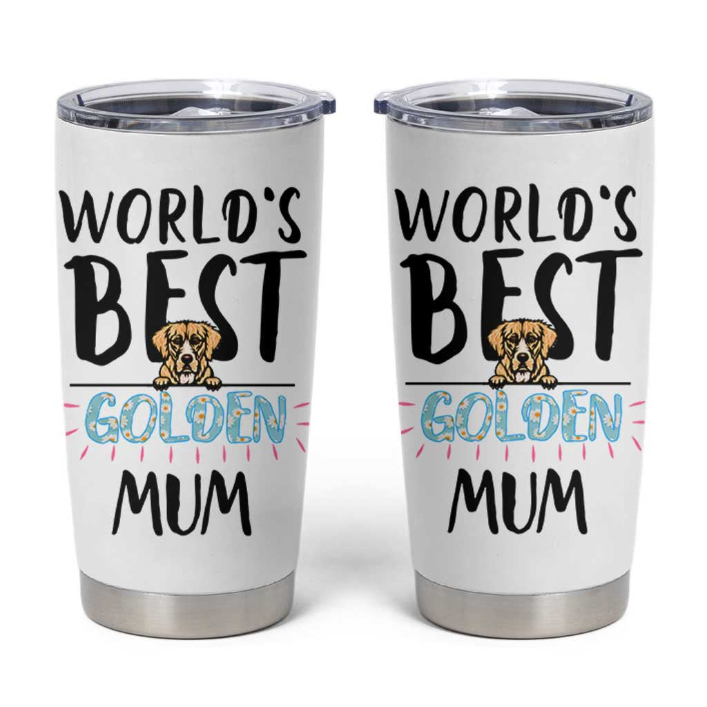 Golden Retriever Dog Mom Tumbler Cup Gift For Dog Lovers Women New Puppy Fur Baby Owners