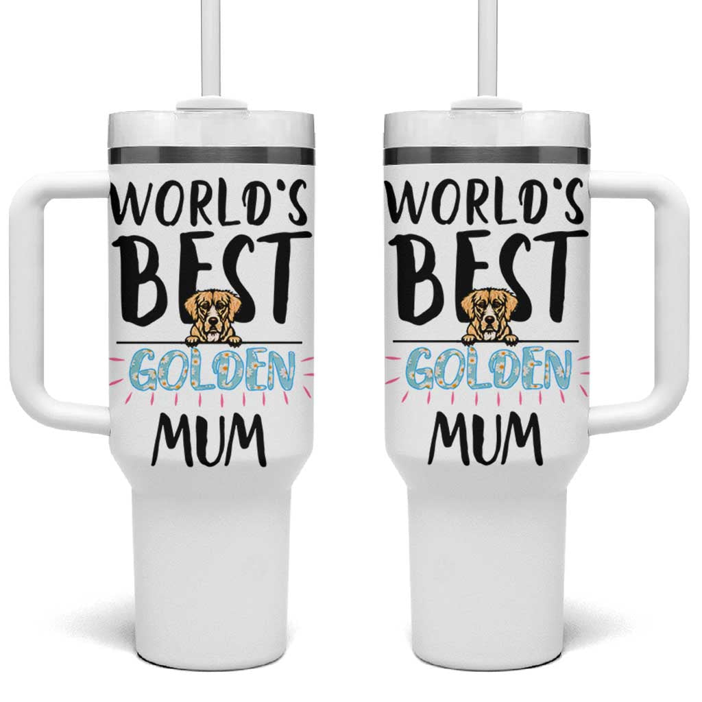 Golden Retriever Dog Mom Tumbler With Handle Gift For Dog Lovers Women New Puppy Fur Baby Owners