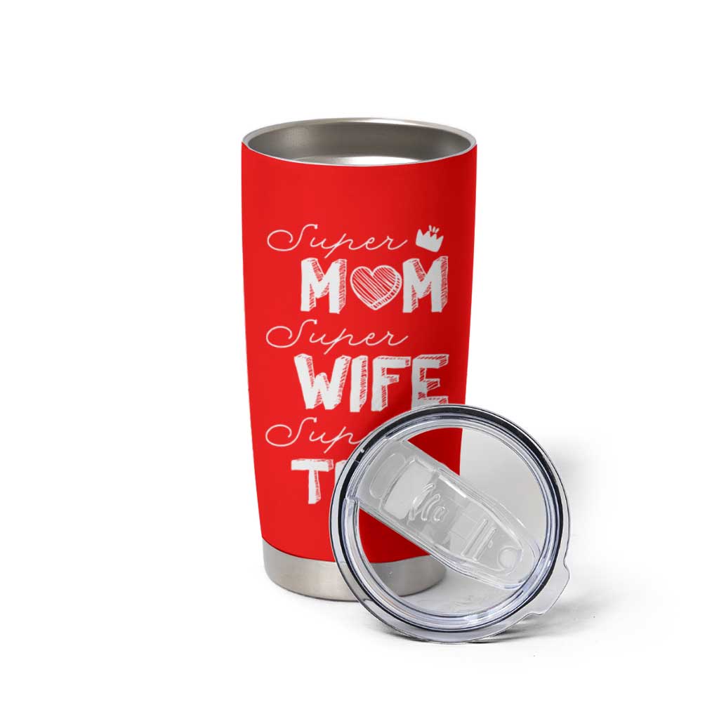 Funny Mom Tumbler Cup Super Mama Wife Tired Mothers Day Gift From Daughter Son