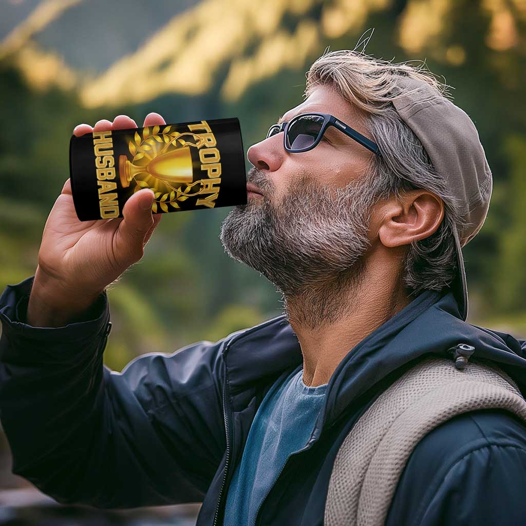 Trophy Husband 4 in 1 Can Cooler Tumbler Anniversary Gift From Wife
