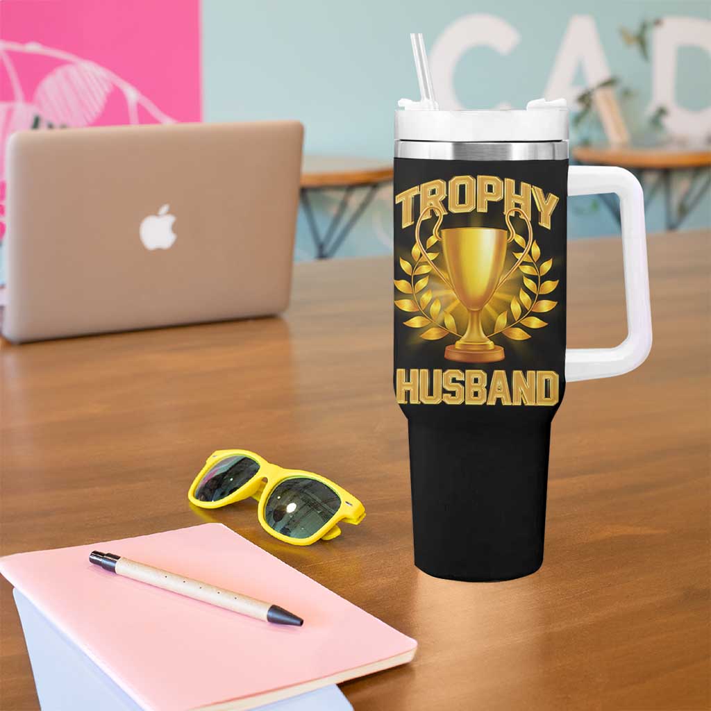 Trophy Husband Tumbler With Handle Anniversary Gift From Wife