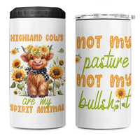 Highland Cow Gifts For Women 4 in 1 Can Cooler Tumbler Funny Cow Gift For Cow Lovers Sunflower