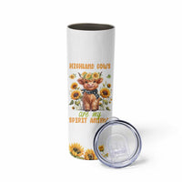 Highland Cow Gifts For Women Skinny Tumbler Funny Cow Gift For Cow Lovers Sunflower