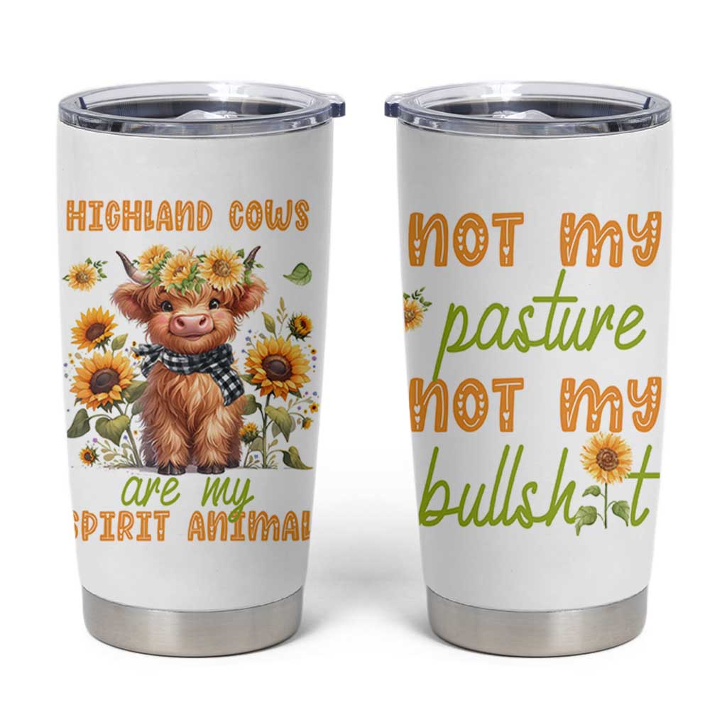 Highland Cow Gifts For Women Tumbler Cup Funny Cow Gift For Cow Lovers Sunflower