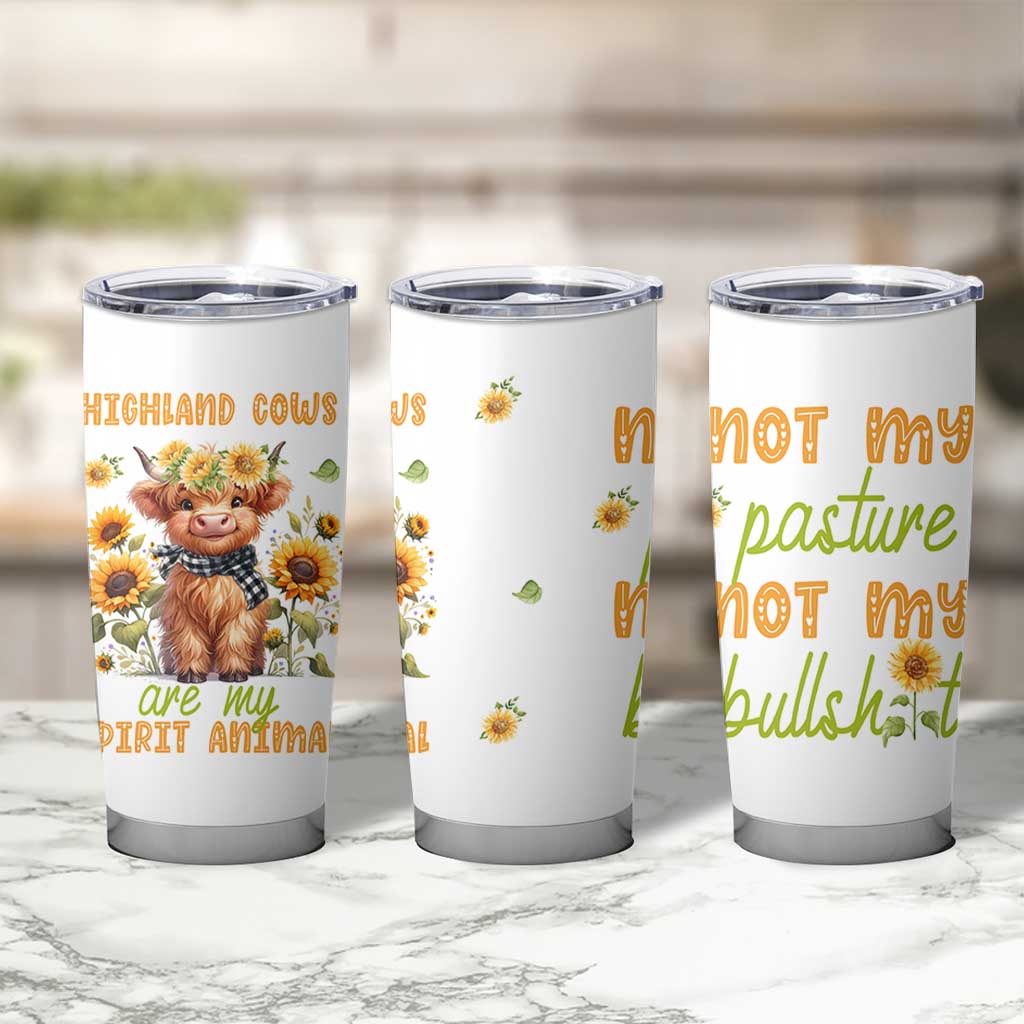 Highland Cow Gifts For Women Tumbler Cup Funny Cow Gift For Cow Lovers Sunflower