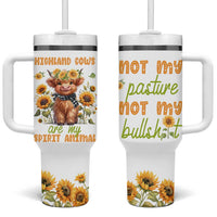 Highland Cow Gifts For Women Tumbler With Handle Funny Cow Gift For Cow Lovers Sunflower