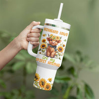 Highland Cow Gifts For Women Tumbler With Handle Funny Cow Gift For Cow Lovers Sunflower