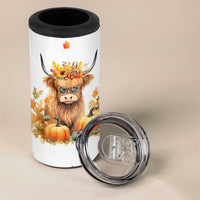 Highland Cow Gifts For Women 4 in 1 Can Cooler Tumbler Funny Cow Gift For Cow Lovers Fall Leaves Farmhouse Western Animal