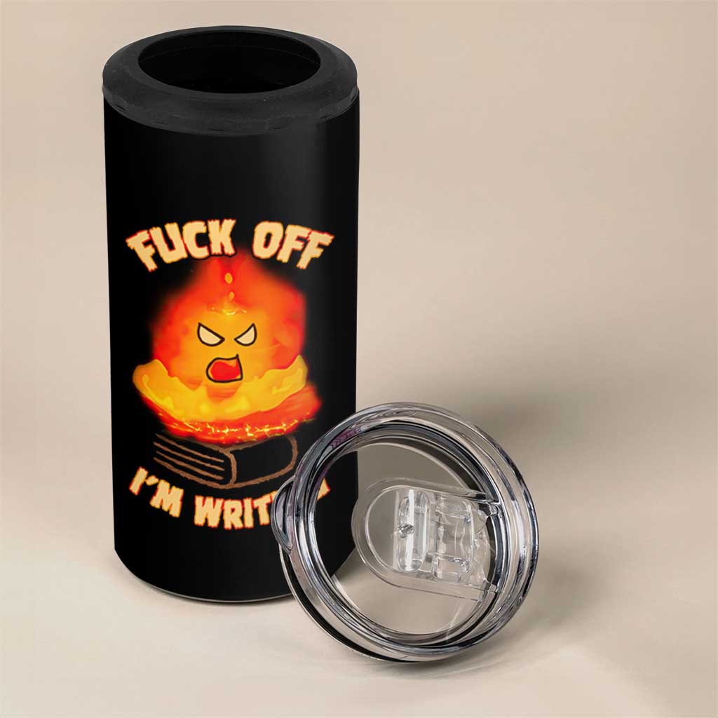 Fck Off Im Writing 4 in 1 Can Cooler Tumbler Writer Gfts For Author Warning Cup