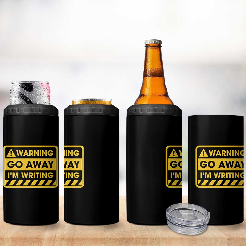 Go Away Im Writing 4 in 1 Can Cooler Tumbler Writer Gfts For Author Warning Cup