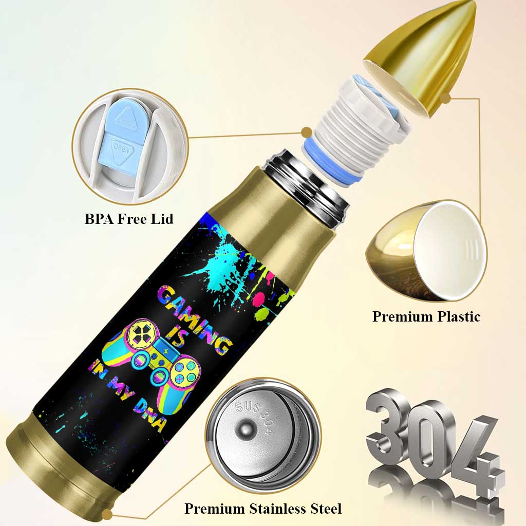 Gaming Gifts Bullet Tumbler Gamer Video Game Controller Colorful Graffiti Skeleton