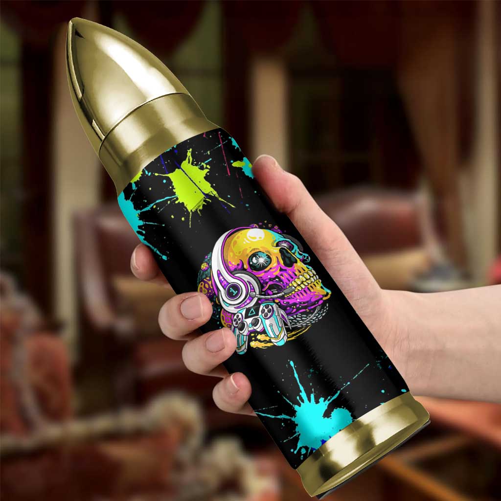 Gaming Gifts Bullet Tumbler Gamer Video Game Controller Colorful Graffiti Skeleton