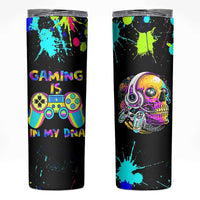 Gaming Gifts Skinny Tumbler Gamer Video Game Controller Colorful Graffiti Skeleton