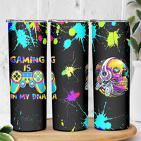 Gaming Gifts Skinny Tumbler Gamer Video Game Controller Colorful Graffiti Skeleton