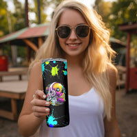 Gaming Gifts Skinny Tumbler Gamer Video Game Controller Colorful Graffiti Skeleton