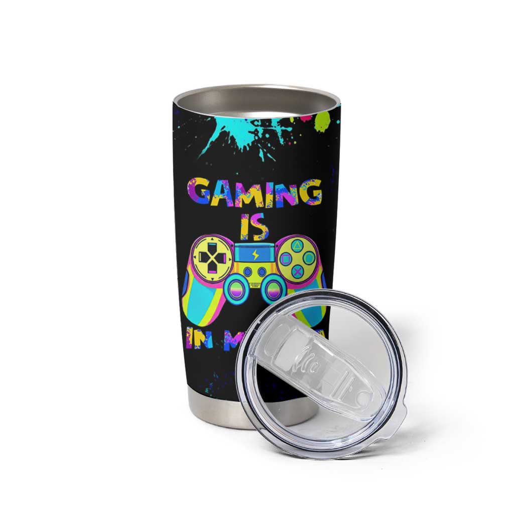 Gaming Gifts Tumbler Cup Gamer Video Game Controller Colorful Graffiti Skeleton