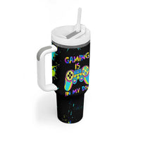 Gaming Gifts Tumbler With Handle Gamer Video Game Controller Colorful Graffiti Skeleton