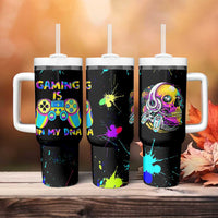 Gaming Gifts Tumbler With Handle Gamer Video Game Controller Colorful Graffiti Skeleton