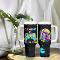 Gaming Gifts Tumbler With Handle Gamer Video Game Controller Colorful Graffiti Skeleton