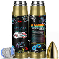 Gaming Gifts For Men Boys Bullet Tumbler Cool Gamer Nutritional Facts Video Game