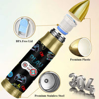 Gaming Gifts For Men Boys Bullet Tumbler Cool Gamer Nutritional Facts Video Game
