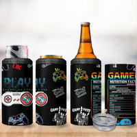 Gaming Gifts For Men Boys 4 in 1 Can Cooler Tumbler Cool Gamer Nutritional Facts Video Game