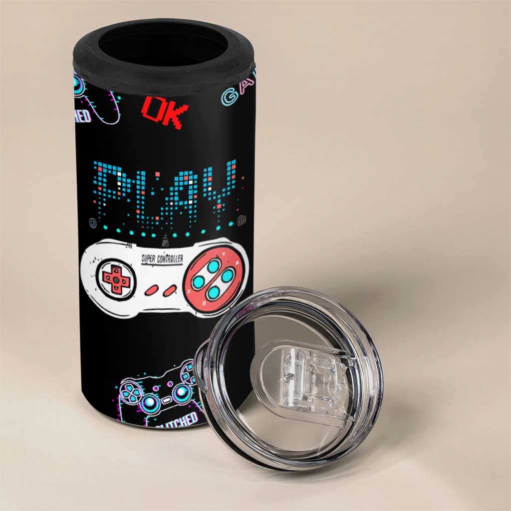 Gaming Gifts For Men Boys 4 in 1 Can Cooler Tumbler Cool Gamer Nutritional Facts Video Game