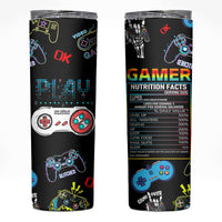 Gaming Gifts For Men Boys Skinny Tumbler Cool Gamer Nutritional Facts Video Game