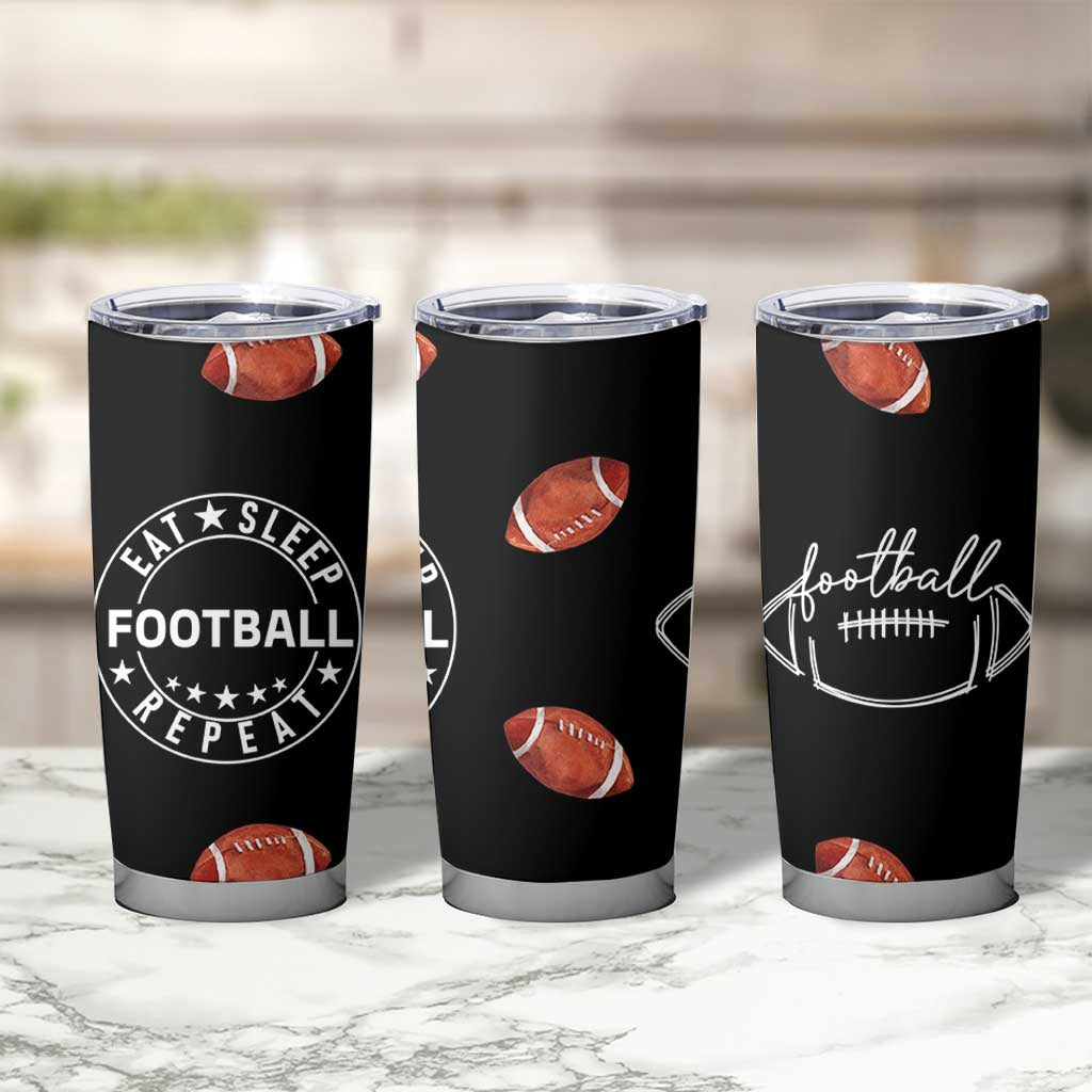 American Football Tumbler Cup Funny Eat Sleep Football Repeat