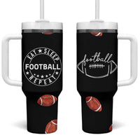 American Football Tumbler With Handle Funny Eat Sleep Football Repeat