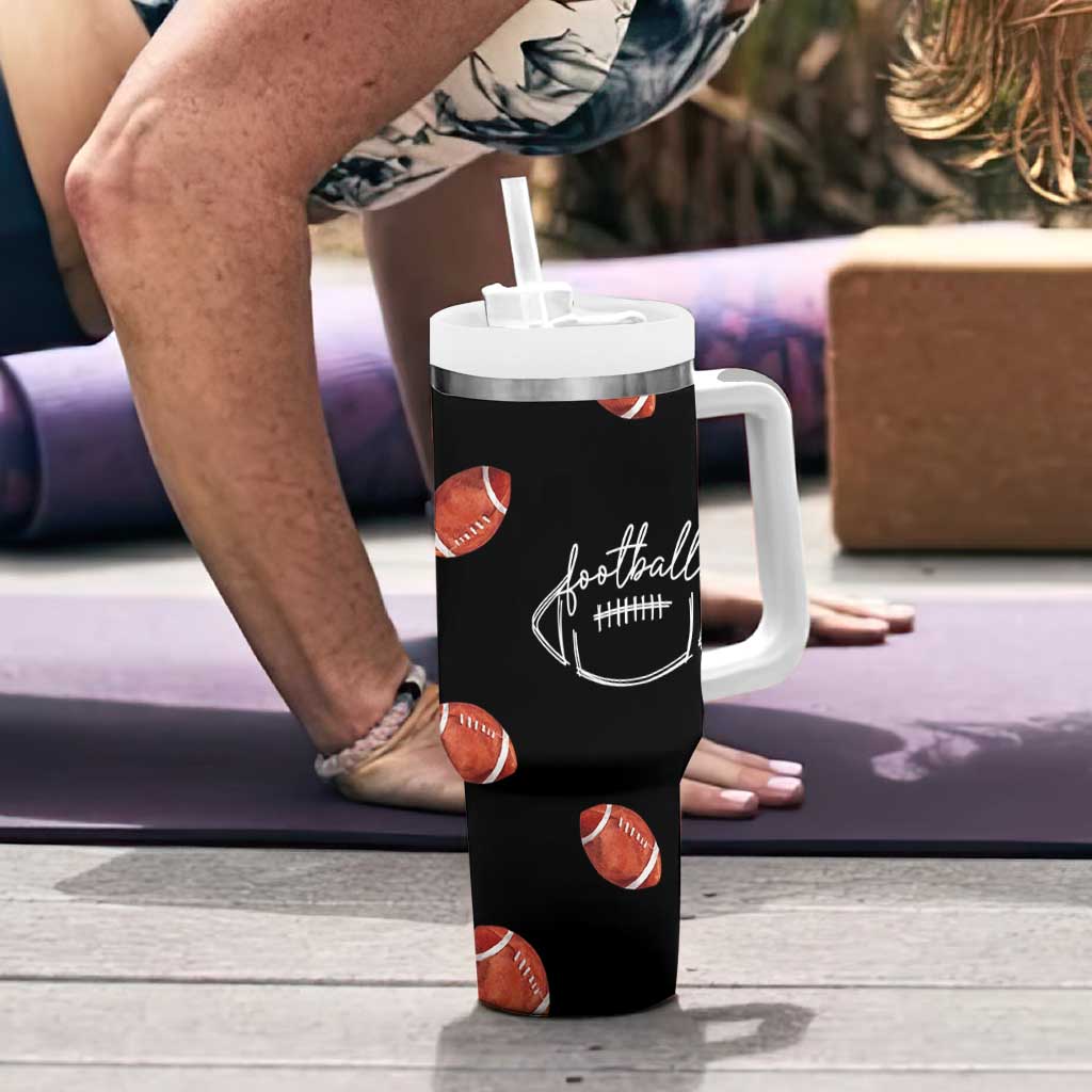 American Football Tumbler With Handle Funny Eat Sleep Football Repeat