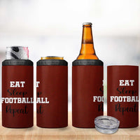 American Football 4 in 1 Can Cooler Tumbler Eat Sleep Football Repeat Dad Fans Coaches