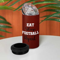 American Football 4 in 1 Can Cooler Tumbler Eat Sleep Football Repeat Dad Fans Coaches