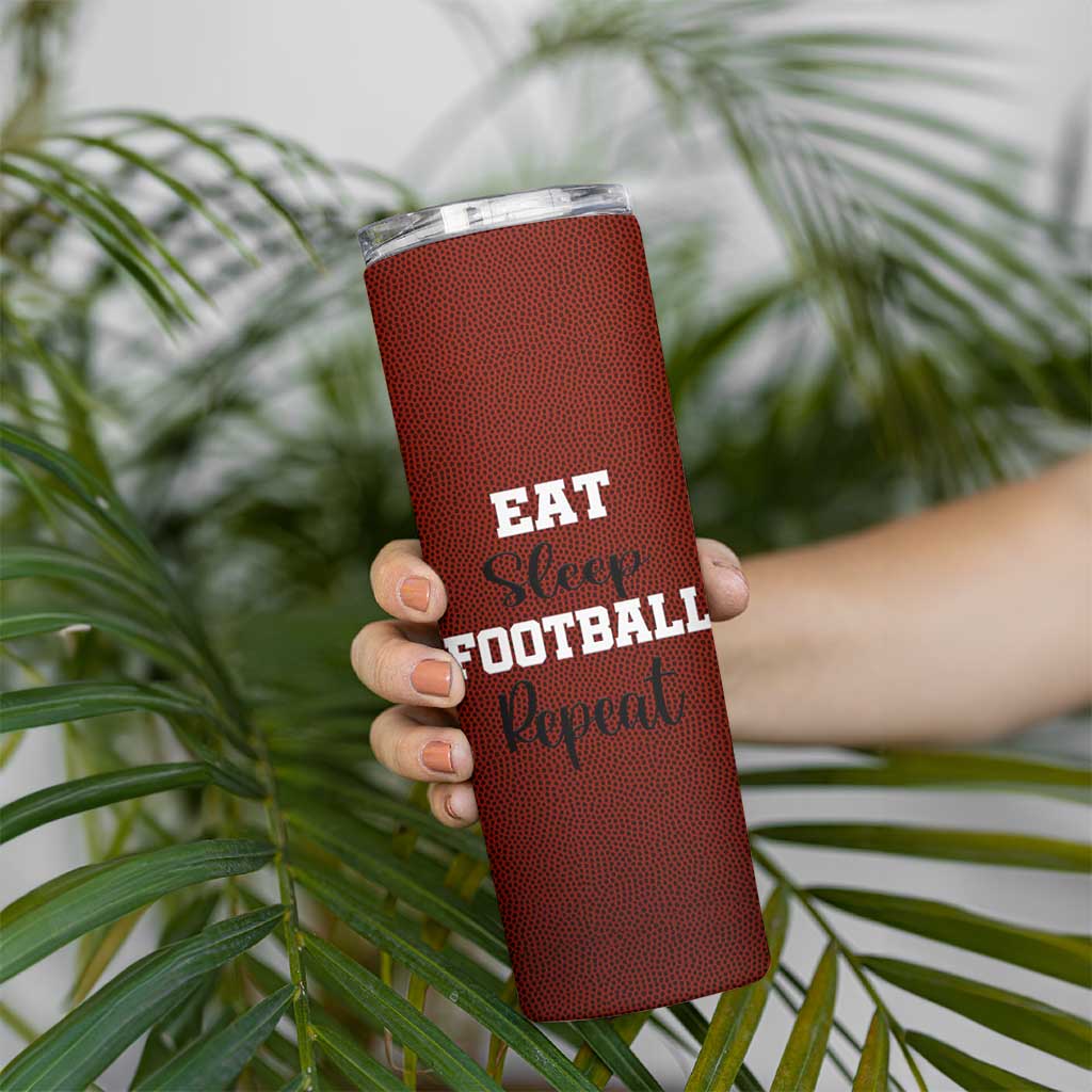 American Football Skinny Tumbler Eat Sleep Football Repeat Dad Fans Coaches