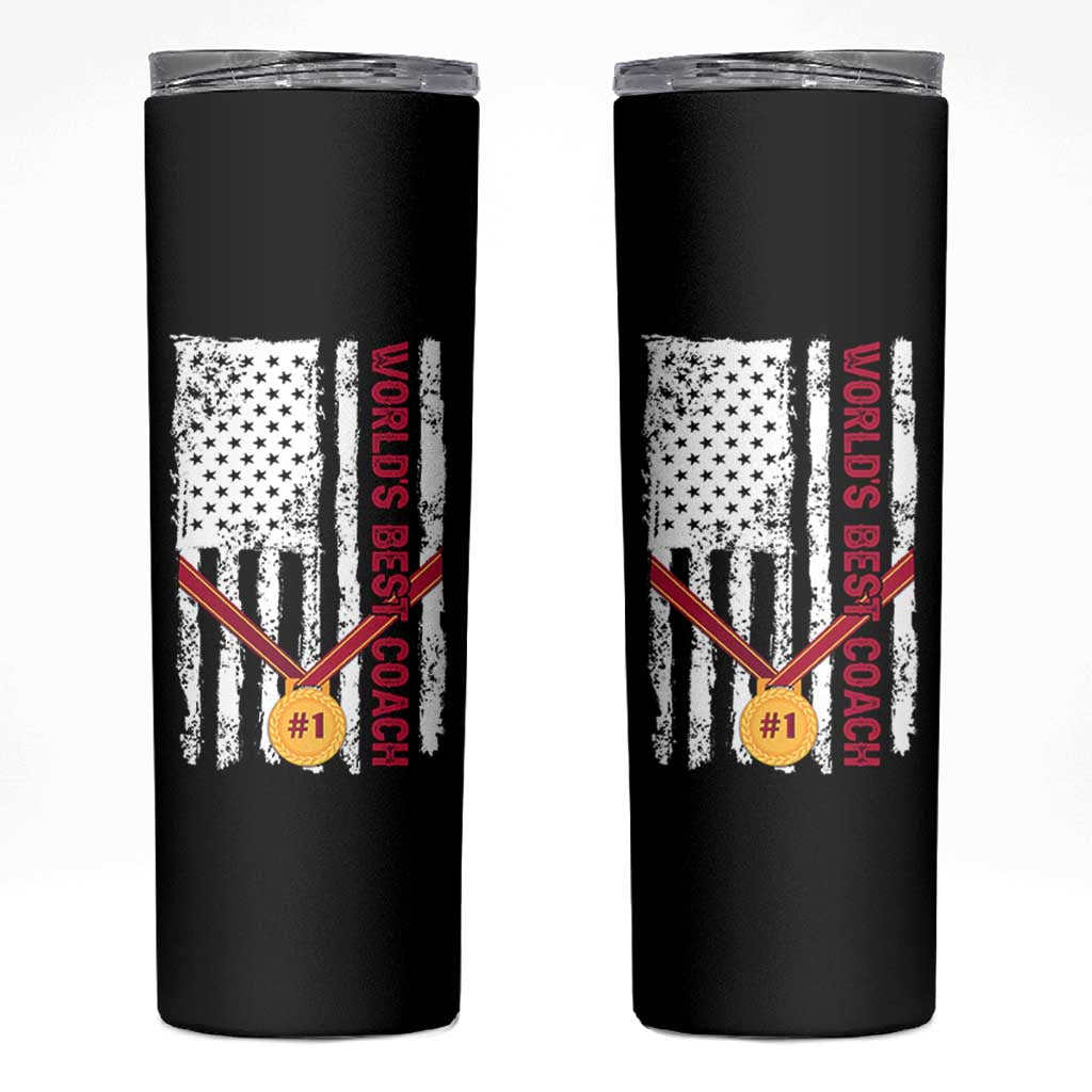 Coach Gifts Skinny Tumbler World's Best Coach Appreciation Gifts US Flag