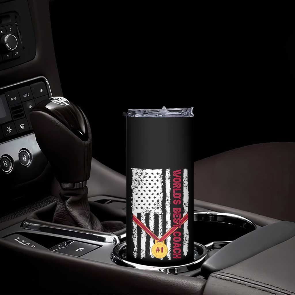 Coach Gifts Skinny Tumbler World's Best Coach Appreciation Gifts US Flag