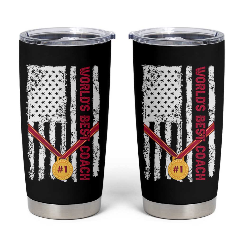 Coach Gifts Tumbler Cup World's Best Coach Appreciation Gifts US Flag