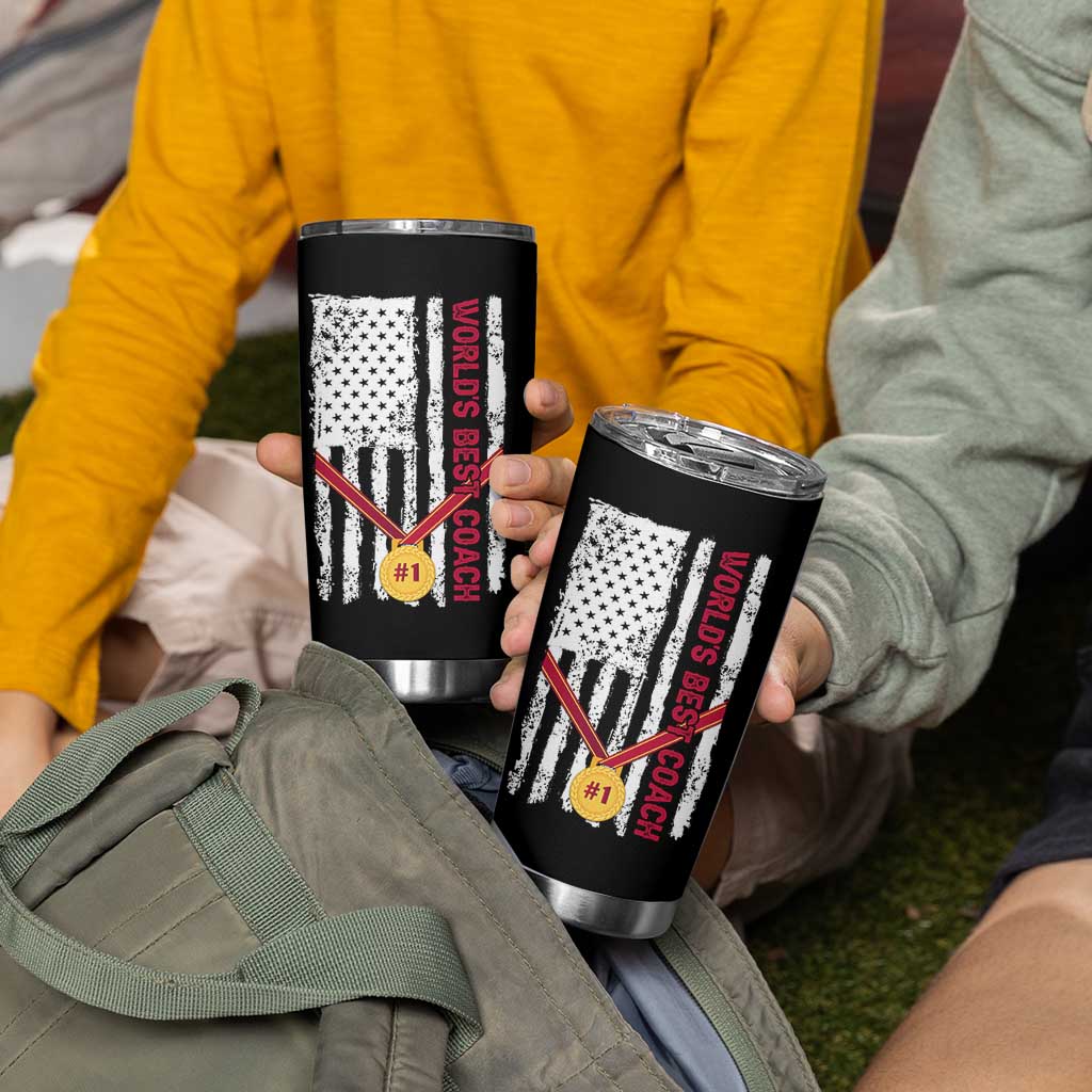 Coach Gifts Tumbler Cup World's Best Coach Appreciation Gifts US Flag