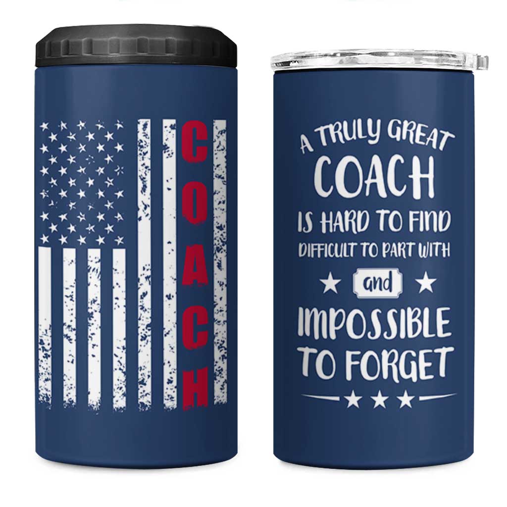 Coach Gifts 4 in 1 Can Cooler Tumbler Soccer Softball Basketball Football Coachs Appreciation Gift