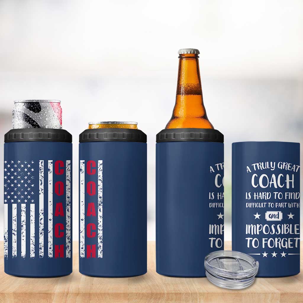 Coach Gifts 4 in 1 Can Cooler Tumbler Soccer Softball Basketball Football Coachs Appreciation Gift