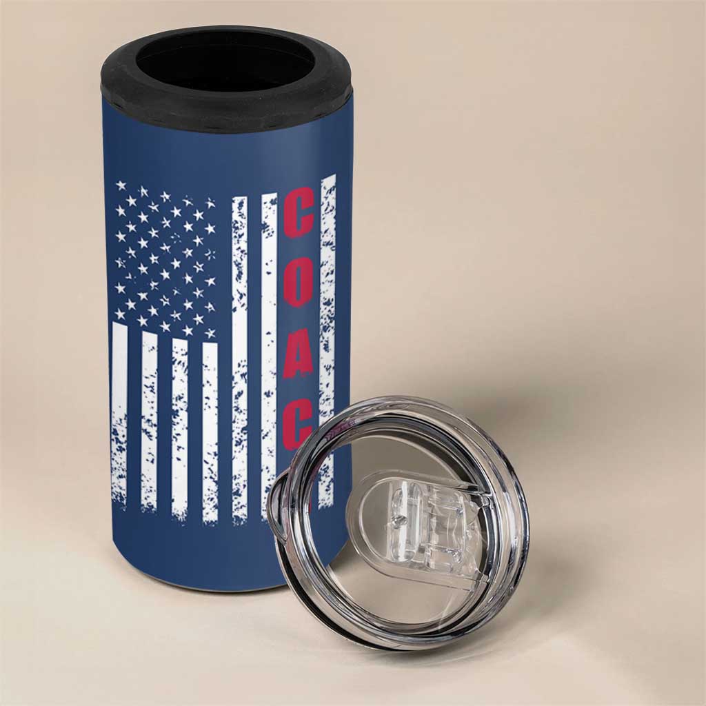 Coach Gifts 4 in 1 Can Cooler Tumbler Soccer Softball Basketball Football Coachs Appreciation Gift