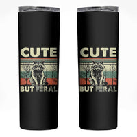 Funny Racoon Skinny Tumbler Retro Trash Panda Cute But Feral